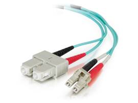 LEGRAND-ORTRONICS 7M LC/SC 10GB OM4 MULTIMODE AQUA FIBER