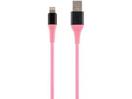 MONOPRICE ATLASFLEX SERIES DURABLE APPLE MFI CERTIFIED LIGHTNING TO USB TYPE-A CHARGE AND SYNC KEVLAR-REINFORCED NYLON-BRAID CABLE_ 6FT_ PINK