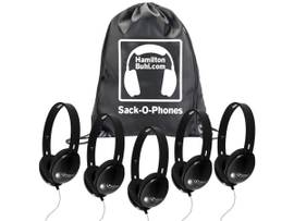 VCOM HAMILTONBUHL SACK-O-PHONES, 5 BLACK PRIMOHEADPHONES
