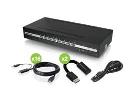 UNIVERSAL 8-PORT DUAL VIEW DISPLAYPORT/HDMI SECURE KVM SWITCH KIT W/AUDIO, CAC, TAA