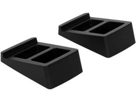 MONOPRICE TILTED WEDGE DESKTOP SPEAKER STANDS FOR SMALL SIZED SPEAKERS_ ANTI-VIBRATION_ 15 DEGREES OF TILT_ PAIR