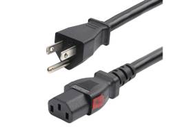 STARTECH 12FT (3.6M) HEAVY DUTY POWER CORD, NEMA 5-15P TO LOCKING C13 AC POWER CABLE, 15A 125V, 14AWG, POWER SUPPLY CABLE, UL LISTED
