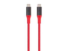 MONOPRICE MONOPRICE ATLASFLX SERS DURABLE USB 3.2 G 2 TYPE-C DATA & PWR KEVLAR REINF/   (E.G. F/MAC)CED NYLON-BRAID CBL, 5A/100W, 1M, RD
