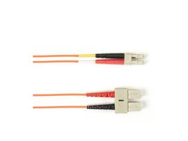 2-m, SC-LC, 50-Micron, Multimode, PVC, Orange Fiber Optic Cable
