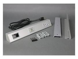 LEGRAND-WIREMOLD TS BKSP MNT W/15A REC,USB,1 CM AL