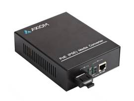 AXIOM 1GBS POE+ RJ45 TO 1000BASE-LX FIBER MEDIA CONVERTER -SMF, LC, 10KM, 1310NM