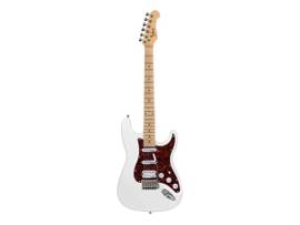 MONOPRICE INDIO BY MONOPRICE CALI DLX PLUS HSS ELECTRIC GUITAR WITH GIG BAG - IVORY ASH BODY_ WILKINSON BRIDGE/PICKUPS_ TORTOISE SHELL WHITE