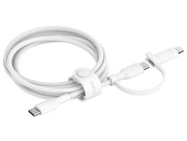 BELKIN BRAIDED PCR 2-IN-1 USB-C TO LTG CABLE, 60W 1.5M, WHITE