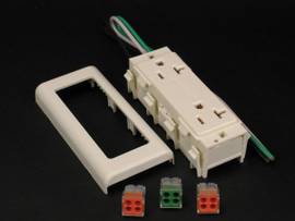 LEGRAND-WIREMOLD RECEPT W/PIGTAILS IVORY 2