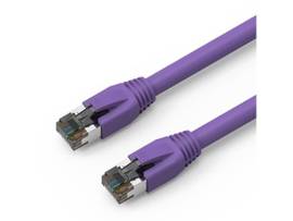 AXIOM 35FT CAT8 2000MHZ S/FTP SHIELDED PATCH CABLE SNAGLESS BOOT (PURPLE)