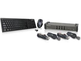 IOGEAR DKTP 4P DVI KVMP/WRLS KYBD/MSE COMBO