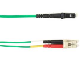 OM1 62.5/125 Multimode Fiber Optic Patch Cable - OFNR PVC, LC to MTRJ, Green, 5-