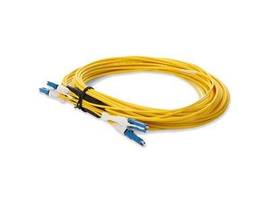 AddOn 6m 2xCS (Male) to 2xCS (Male) OS2 Straight Yellow Quadplex Fiber OFNR (Ris
