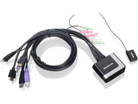 IOGEAR SWTCH W/AUD 2P HD CBL KVM