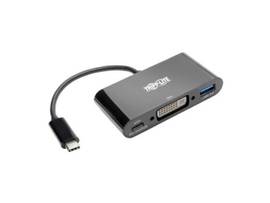 USB C to DVI External Video Adapter with USB-A Hub and USB-C PD Charging Ports,