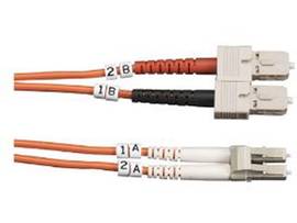 OM2 50/125 Multimode Fiber Optic Patch Cable - OFNR PVC, SC to LC, Orange, 10-m