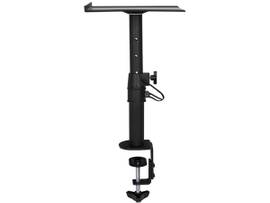 MONOPRICE UNIVERSAL CLAMP-ON DESKTOP SPEAKER MOUNTS PAIR HEIGHT-ADJUSTABLE 9 X 9 INCH TRAY