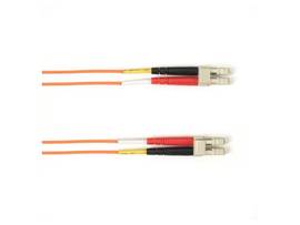 OM2 50/125 Multimode Fiber Optic Patch Cable - OFNR PVC, LC to LC, Orange, 10-m