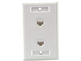 C2G DUAL CAT5E CONFIGURED WALLPLATE WHT