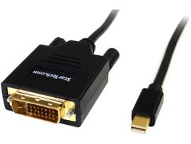 6ft Passive Mini DP to DVI-D single-link cable 1080p 60Hz; mDP 1.2 HBR2; EDID -