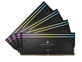 CORSAIR DDR5, 6000MT/S 96GB 4X24GB DIMM, UNBUFFERED, 30-36-36-76, STD PMIC, XMP 3.0, DOMINATOR TITANIUM BLACK HEATSPREADER, RGB LED, 1.4V