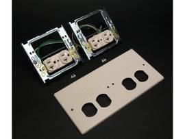 LEGRAND-WIREMOLD 4-GANG W/TWO DUPLEX INSTA