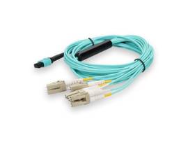 This is a 10m Juniper Networks MTP-4LC-M10M Compatible MPO (female) to 8xLC (mal
