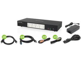IOGEAR 4-PRT 4K DUAL VIEW KVMP W/ HDMI -TAA