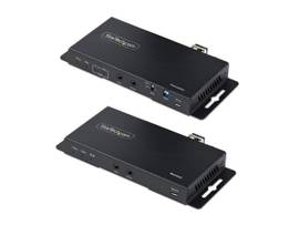 STARTECH 4K HDMI OVER FIBER EXTENDER KIT, 4K 60HZ UP TO 3300FT (SINGLE MODE) OR 1000FT (MULTIMODE) LC FIBER OPTIC, RS232/IR EXTENDER, TRANSMITTER/RECE