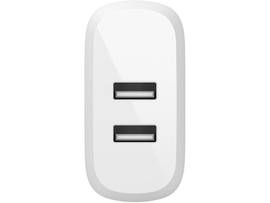 BELKIN DUAL USB-A WALL CHARGER,12W X2,WHT
