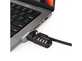 COMPULOCKS LEDGE LOCK ADAPTER FOR 2021 MACBOOK PRO 16  M1 WITH COMBINATION CABLE LOCK SILVER