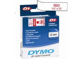 NEWELL-DYMO D1 TAPE CART 1/2 X 23 RED ON WHT
