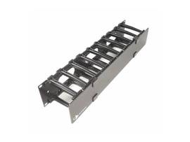 SIEMON CABLE MANAGER, ROUTEIT, SINGLE SIDED, 4 INCH, 2U, STANDARD COVER, HORIZONTAL, BLACK