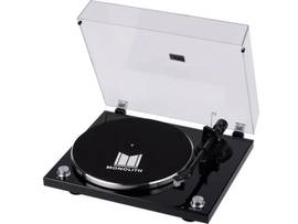 MONOPRICE MONOLITH BY MONOPRICE BELT DRIVE TURNTABLE WITH AUDIO-TECHNICA AT-VM95E CARTRIDGE_ CARBON FIBER TONEARM_ USB_ BLUETOOTH - GLOSSY BLACK