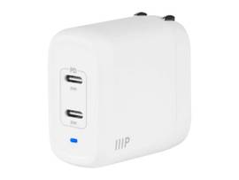 MONOPRICE MONOPRICE USB-C CHRGR_ 40W 2-PRT PD GAN TECHNOLOGY FOLDABLE WALL CHRGR WHT_ PWR DEL F