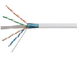 MONOPRICE CAT6A ETHERNET BULK CABLE - SOLID_ 550MHZ_ F/UTP_ CMR_ RISER RATED_ PURE BARE COPPER WIRE_ 10G_ 23AWG_ NO LOGO_ 500FT_ WHITE (UL) (TAA)