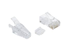 BLACK BOX CORP CAT6A MODULAR PLUGS WITH CLEAR BOOTS UTP 100 PACK
