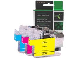 CLOVER IMAGING NON-OEM NEW CYAN, MAGENTA, YELLOW INK CARTRIDGE 3-PACK REPLACEMENT FOR BROTHER LC3011
