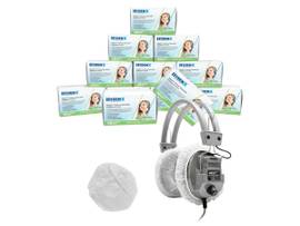 VCOM HAMILTONBUHL HYGENX SANITARY, DISPOSABLE EAR CUSHION COVERS FOR 4.5INCH DELUXE-SIZED HEADPHONES AND HEADSETS, MASTER CARTON OF 600 PAIRS, WHITE