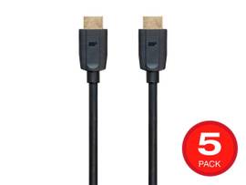MONOPRICE 8K NO LOGO ULTRA HIGH SPEED HDMI CABLE_ 48GBPS_ BLACK_ 15FT_ 5 PACK