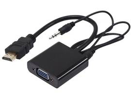AXIOM HDMI MALE TO VGA FEMALE ADAPTER WITH AUDIO (BLACK)
