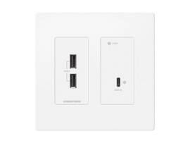 CRESTRON DM LITE 4K60 4:4:4 TRANSMITTER FOR USB-C DISPLAYPORT AND USB 2.0 SIGNAL EXTENSION OVER CATX CABLE, WALL PLATE, WHITE