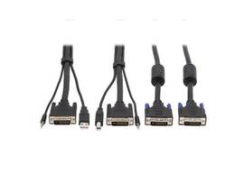 TRIPP LITE DUAL DVI KVM CABLE KIT USB 3.5MM 10FT