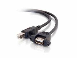 C2G 2FT USB 2.0 AF TO BM PANEL MOUNT CABLE