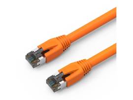 AXIOM 35FT CAT8 2000MHZ S/FTP SHIELDED PATCH CABLE SNAGLESS BOOT (ORANGE)