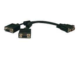 DVI to VGA Y Splitter Adapter Cable (DVI-I-M to 2x HD15-F), 1-ft.