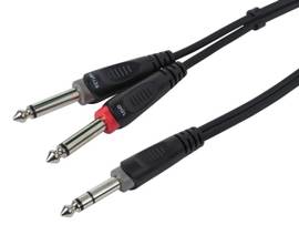 MONOPRICE 1 METER (3FT) 1/4INCH TRS MALE TO TWO 1/