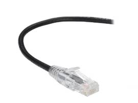Slim-Net 28-AWG CAT6A 500-MHz Ethernet Patch Cable (UTP) - PVC, Snagless, Black,