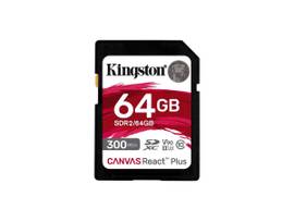 KINGSTON 64GB CANVAS REACT PLUS SDXC UHS-II 300R/260W U3 V90 FOR FULL HD/4K/8K
