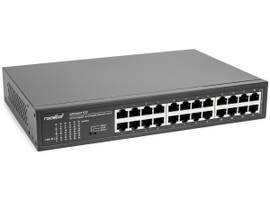 ROCSTOR JETCONNECT JC24 24-PORT GIGABIT DESKTOP / RACKMOUNT UNMANAGED NETWORK SWITCH, 24X 10/100/1000 RJ-45 PORTS - METAL CASE - TAA COMPLIANT -